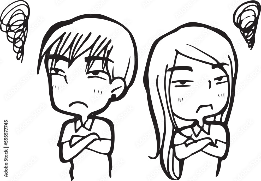 angry cartoon doodle kawaii anime coloring page cute illustration ...