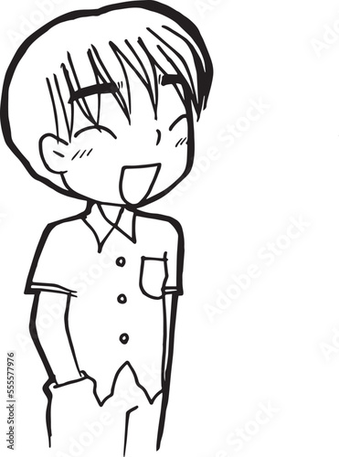 boy student friend cartoon doodle kawaii anime coloring page cute illustration drawing clip art character chibi manga comics