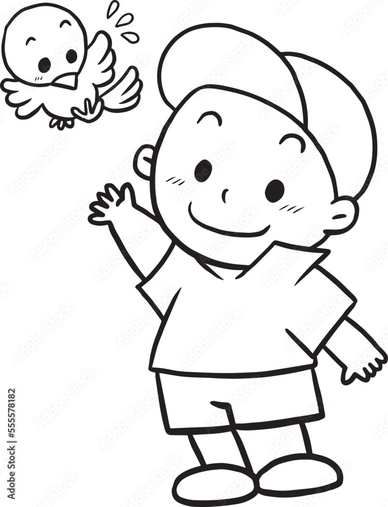 cartoon boy bird doodle kawaii anime coloring page cute illustration drawing clip art character chibi manga comics cartoon boy bird doodle kawaii anime coloring page cute illustration drawing clip art character chibi manga comics