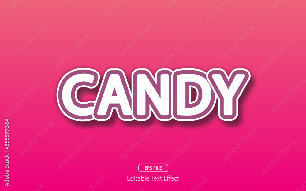 Candy editable text effect. Vector illustration