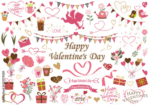 Valentines Day Vector Illustration Set Isolated On A White Background.