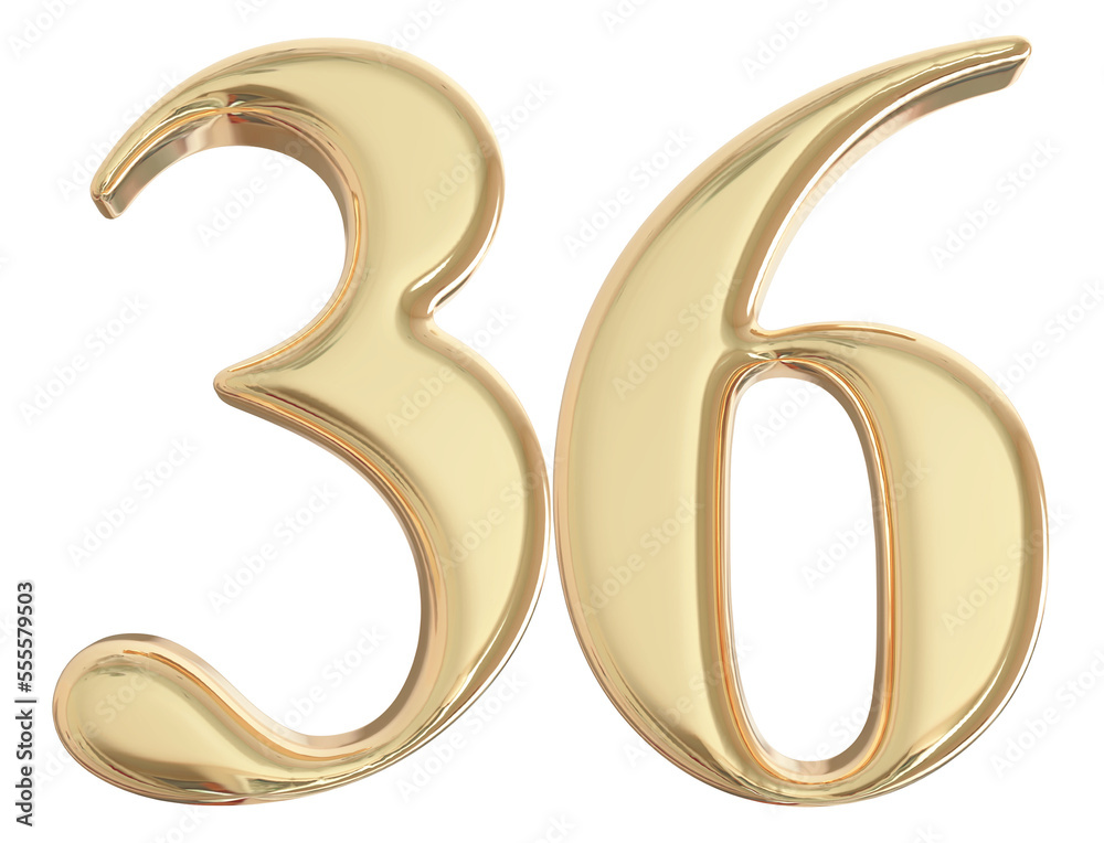 3d gold number 36 with generative AI 3d gold number 36 with generative AI