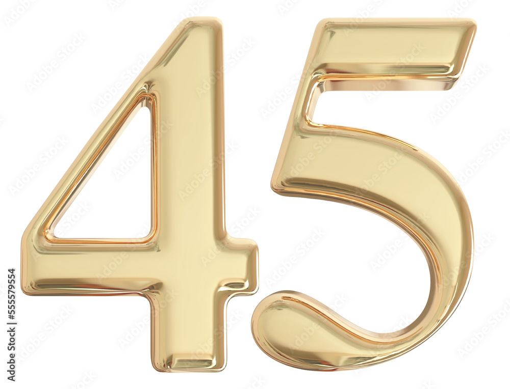 3d gold number 45 with generative AI 3d gold number 45 with generative AI