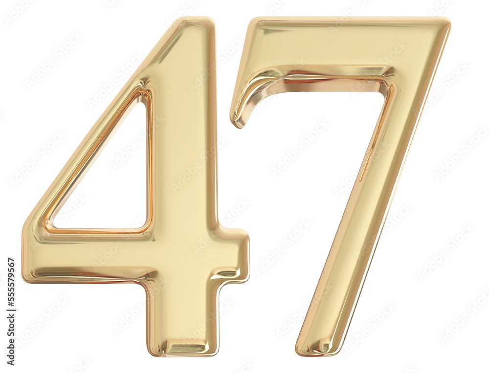3d gold number 47 with generative AI 3d gold number 47 with generative AI