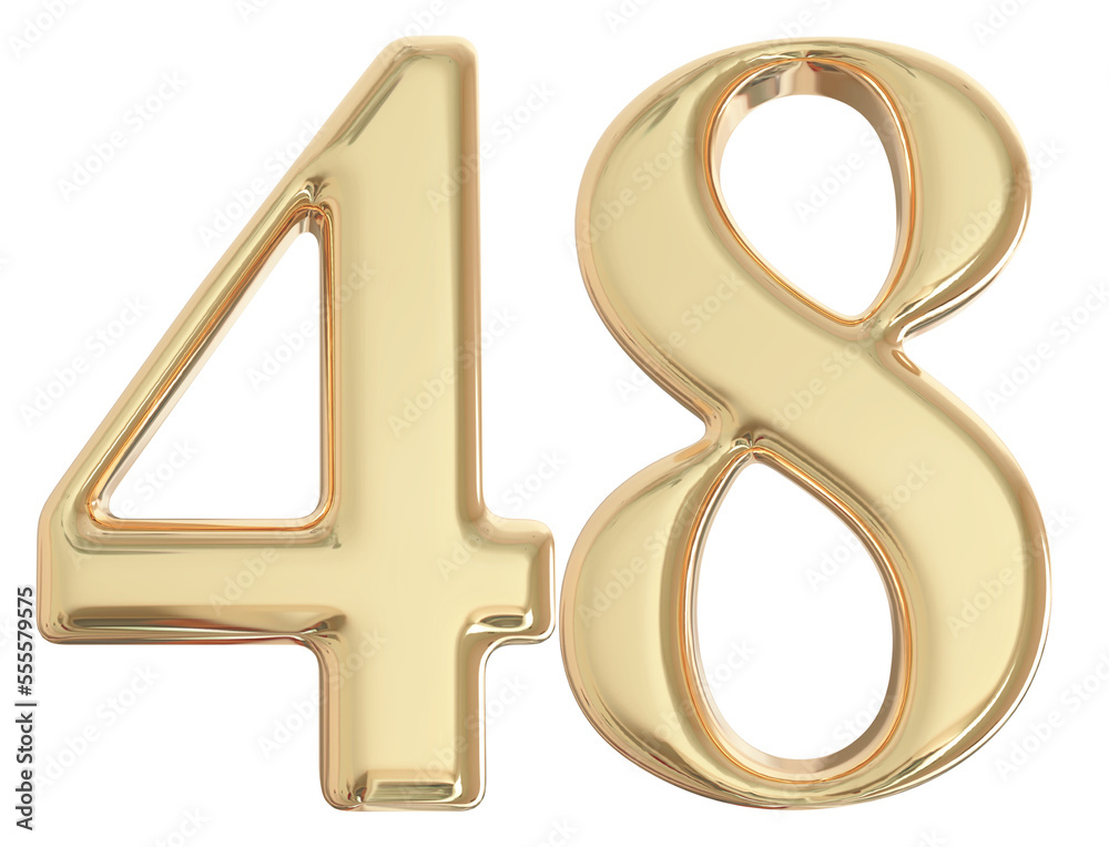 3d gold number 48 with generative AI 3d gold number 48 with generative AI