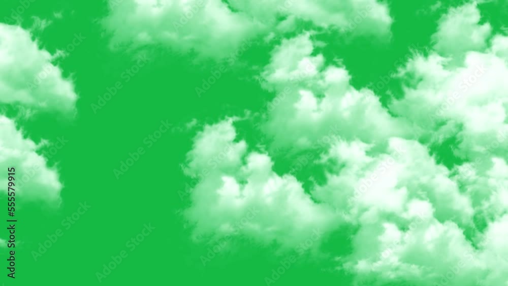 Moving clouds on green screen background motion graphic effects Stock ...
