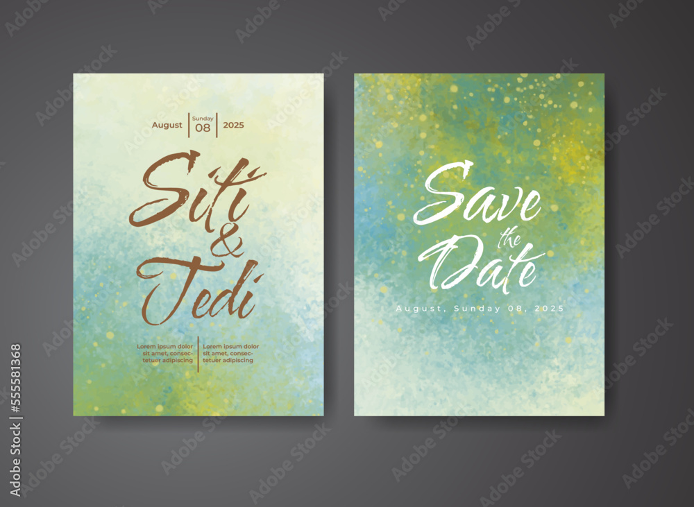 Wedding invitation with abstract watercolor background Wedding invitation with abstract watercolor background