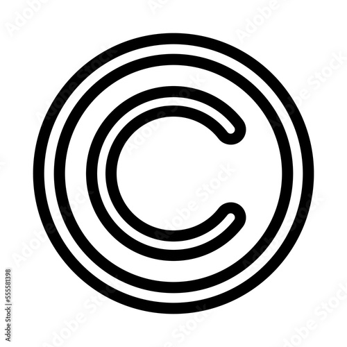 copyright line icon illustration vector graphic
