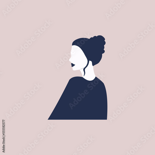 Woman portrait for avatar. Collection of user profiles. Half body woman icon. Colorful flat vector illustration.