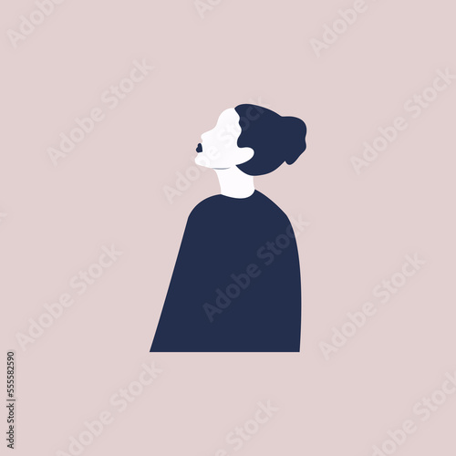 Woman portrait for avatar. Collection of user profiles. Half body woman icon. Colorful flat vector illustration.