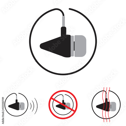 earphone logo, sound logo, Sound vector icon set , music volume symbol. Earphone Icon Set, Modern, simple flat vector illustration for web site or mobile app