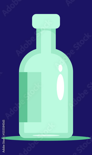 empty green glass bottle illustration