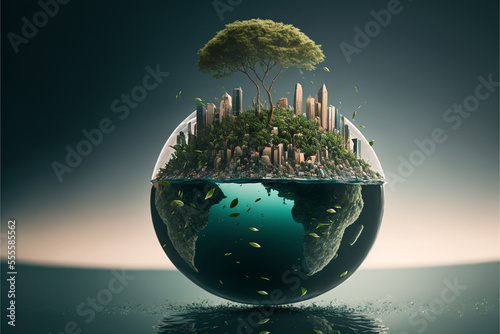 ESG, green energy, sustainable industry. Environmental, Social, and Corporate Governance concept. photo