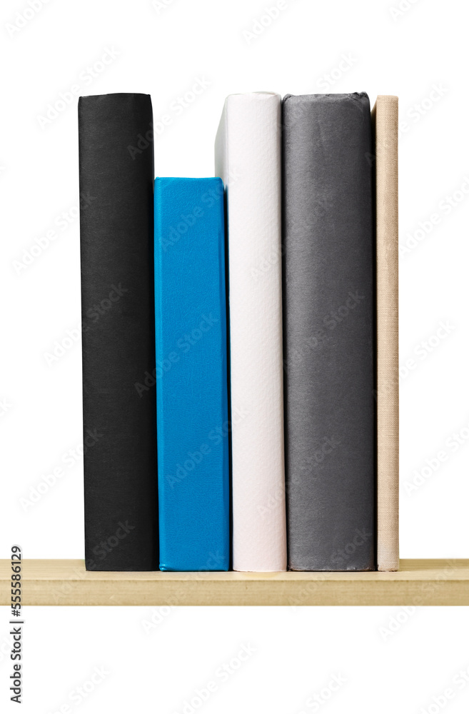 Naklejka premium Blank row of study colored books