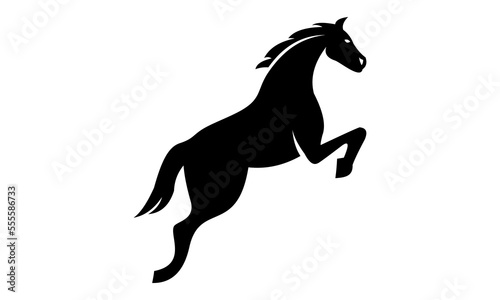 standing horse silhouette logo vector