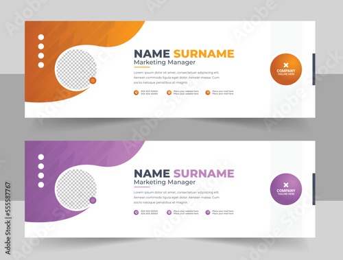 Corporate business multi purpose email signature template, Modern and minimalist email signature or email footer template