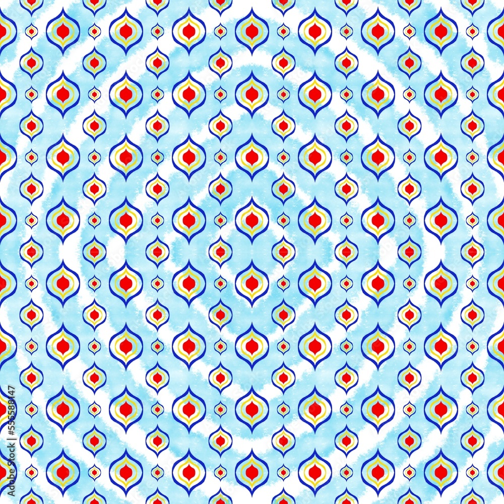 Draw blue, yellow and red lines with blue background, Design, Fabric patterns, Patterns for use as background, Art. Draw blue, yellow and red lines with blue background, Design, Fabric patterns, Patterns for use as background, Art.