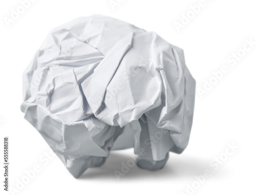 Crumpled Paper Balls. Office and white Craft