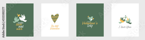 Valentine's Day card set. Modern minimal design.