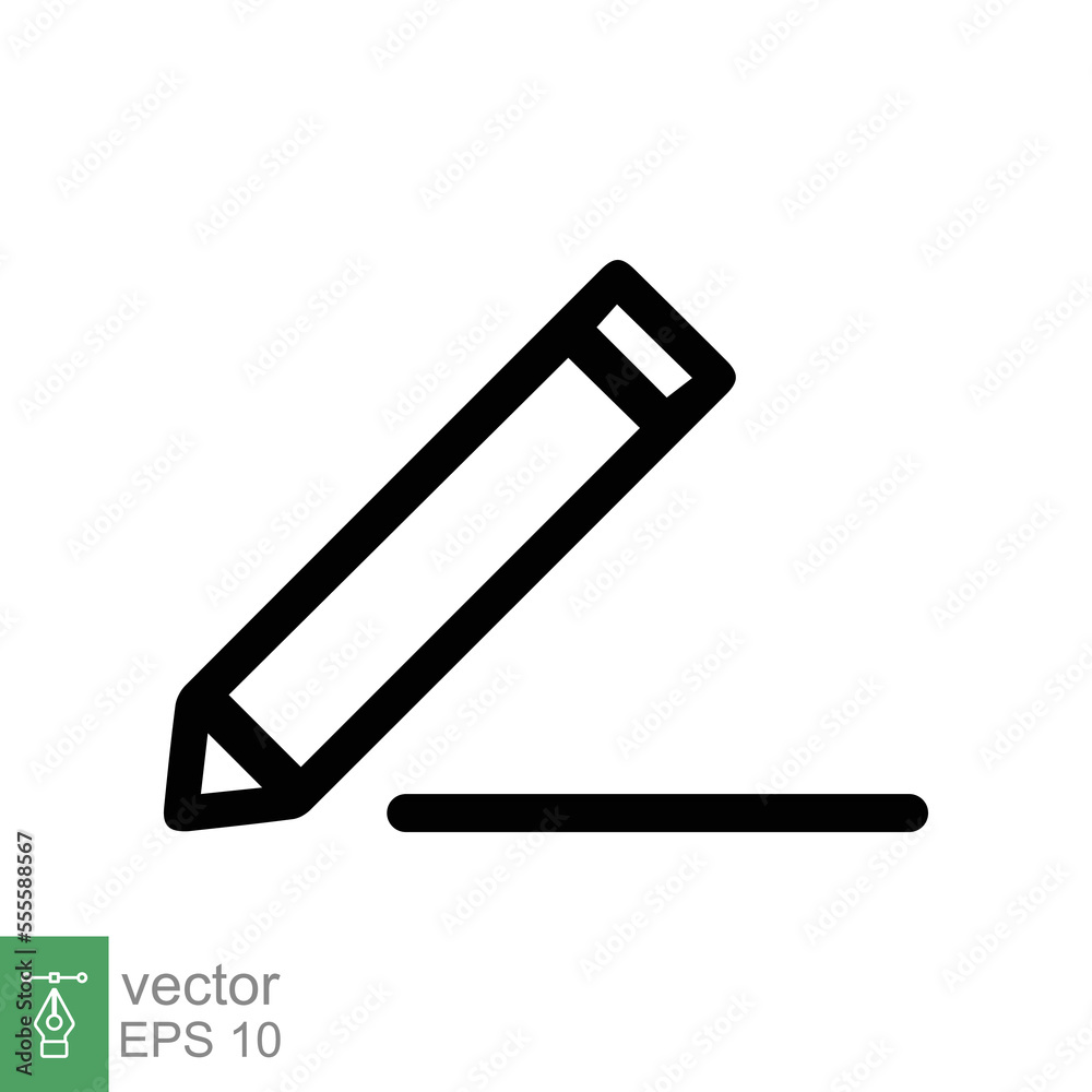 Pencil icon. Simple outline style. Pencil tip. drawing pen, graphite, plain, school element, education concept. Thin line vector illustration isolated on white background. EPS 10. Pencil icon. Simple outline style. Pencil tip. drawing pen, graphite, plain, school element, education concept. Thin line vector illustration isolated on white background. EPS 10.