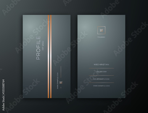 Elegant Stylish Army Dark vertical Business Card Editable Template