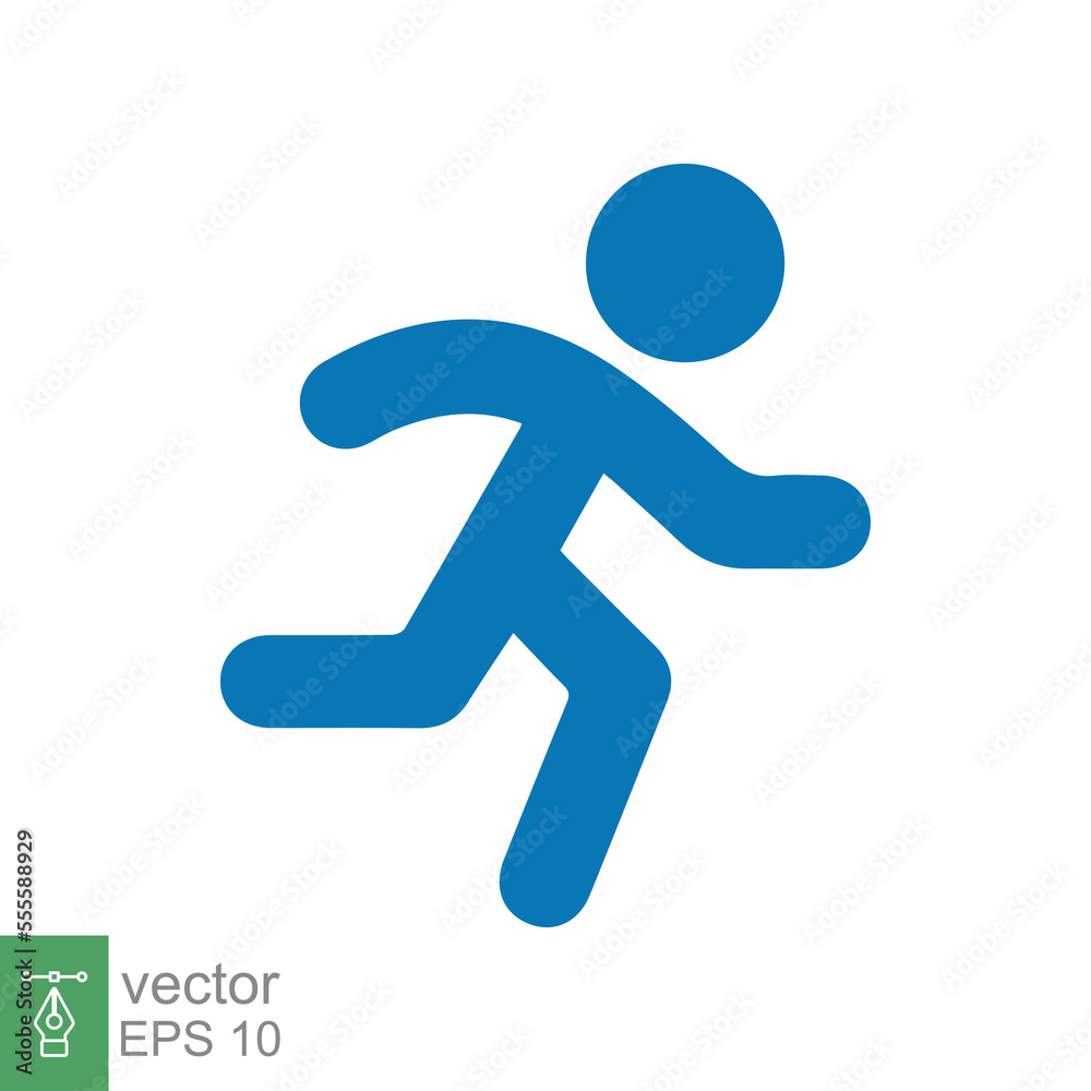 Runner icon. Simple solid style. Man run fast, race, sprint, flat design symbol, sport concept. Glyph vector illustration isolated on white background. EPS 10. Runner icon. Simple solid style. Man run fast, race, sprint, flat design symbol, sport concept. Glyph vector illustration isolated on white background. EPS 10.