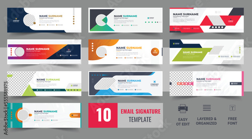 Corporate Email Signature bundle, Modern and minimalist email signature or email footer template