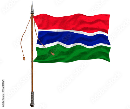 National flag of Gambia. Background with flag of Gambia.