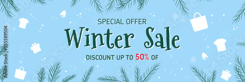 Vector Illustration Winter sale banner