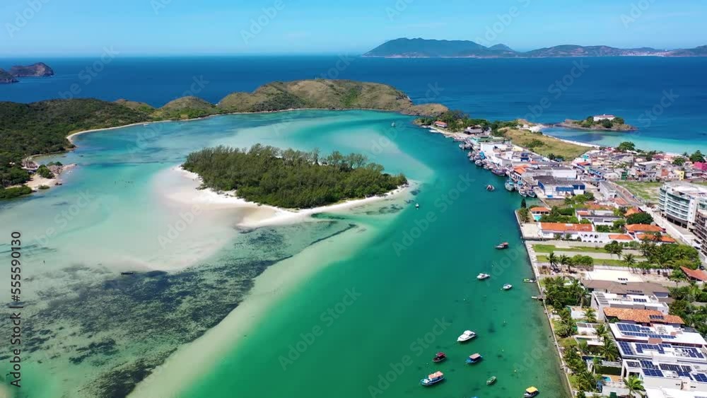 Cabo Frio Beach at Rio de Janeiro Brazil. Tropical caribbean beach at Cabo Frio in Rio de Janeiro Brazil. Summer travel. Tropical destionation. Summer destinations. Cabo Frio Brazil.