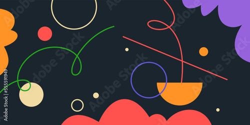 Modern geometric composition of various shapes. Illustration for design. Abstract background in the trend chart.
