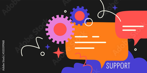 Online help. Customer Technical support service. Modern illustration.
