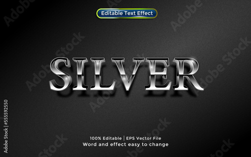 Silver text  3D style text effect