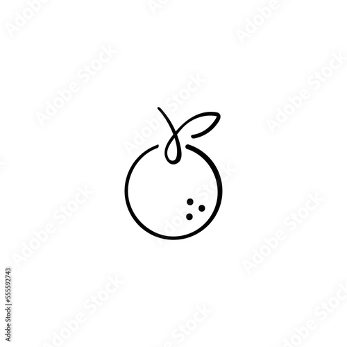 Orange Line Style Icon Design