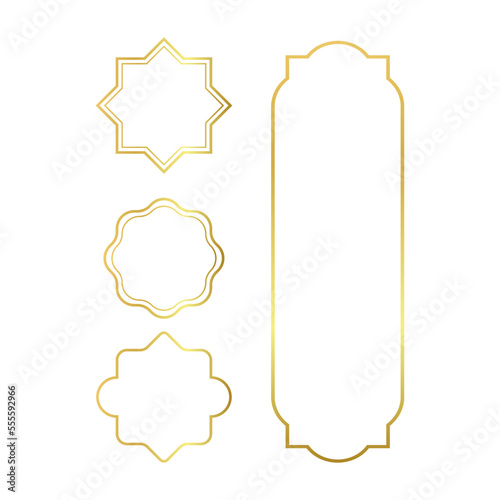 Gold blank vintage label vector set of four