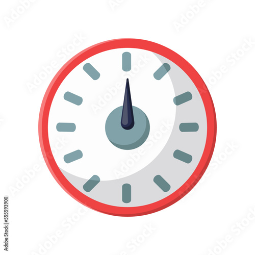Gauge or barometer vector illustration. Cartoon drawing of part of machine, element of mechanical equipment isolated on white background. Machinery, technology, industry concept