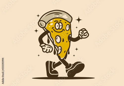 Illustration design of a pizza mascot
