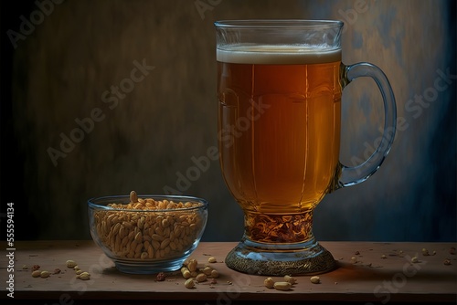 A glass of alcoholic drink - beer photo