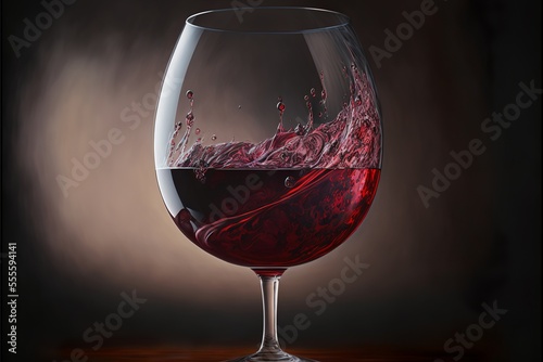 A glass of alcoholic drink - red wine photo