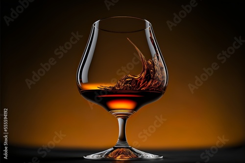 A glass of alcoholic drink - cognac photo