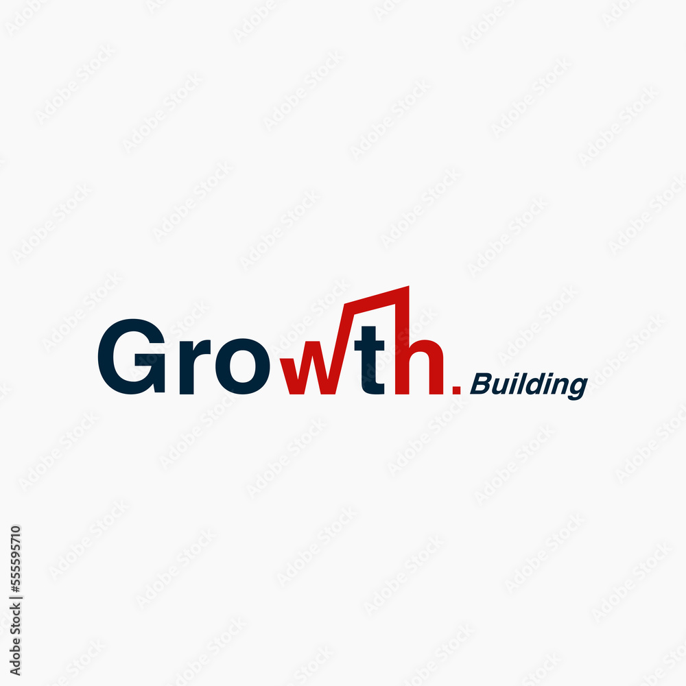 creative growth building property business logo vector design template with simple, modern and elegant styles isolated on white background. growth iconic logotype design vector temple  