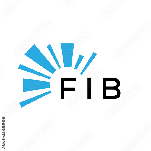 FIB letter logo. FIB blue image on white background and black letter. FIB technology  Monogram logo design for entrepreneur and business. FIB best icon.
