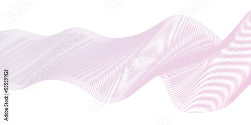 Pink ribbon isolated on white . Ribbon with label wave of the element colored lines. Design elements wave of many lines. Colorful with lines message business or decoration any use to content . 