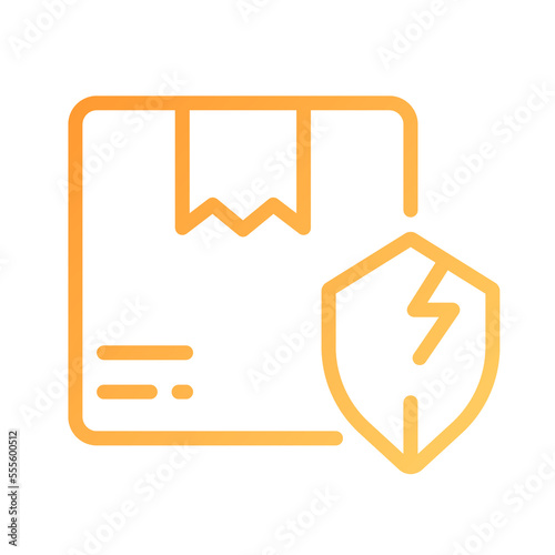 Unprotected parcel pixel perfect gradient linear vector icon. Order damage. Delivery failure. Insecure pack shipment. Thin line color symbol. Modern style pictogram. Vector isolated outline drawing