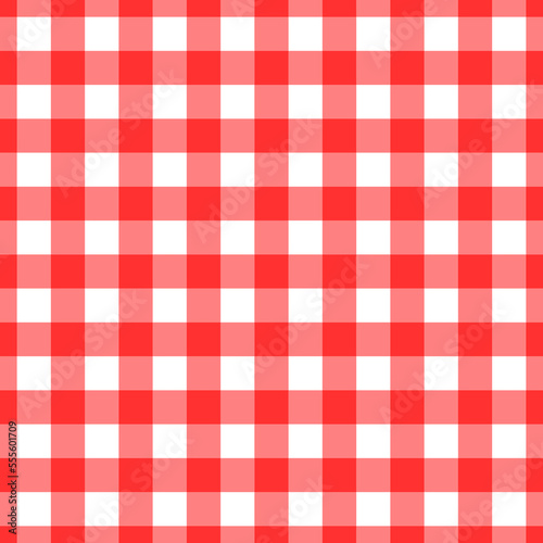 Red and white seamless checkered gingham pattern