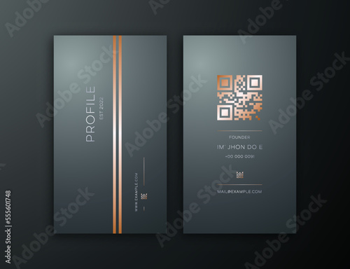 Elegant Stylish Army Dark vertical Business Card Editable Template