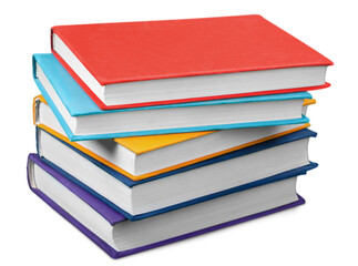 Collection stack of colored study books
