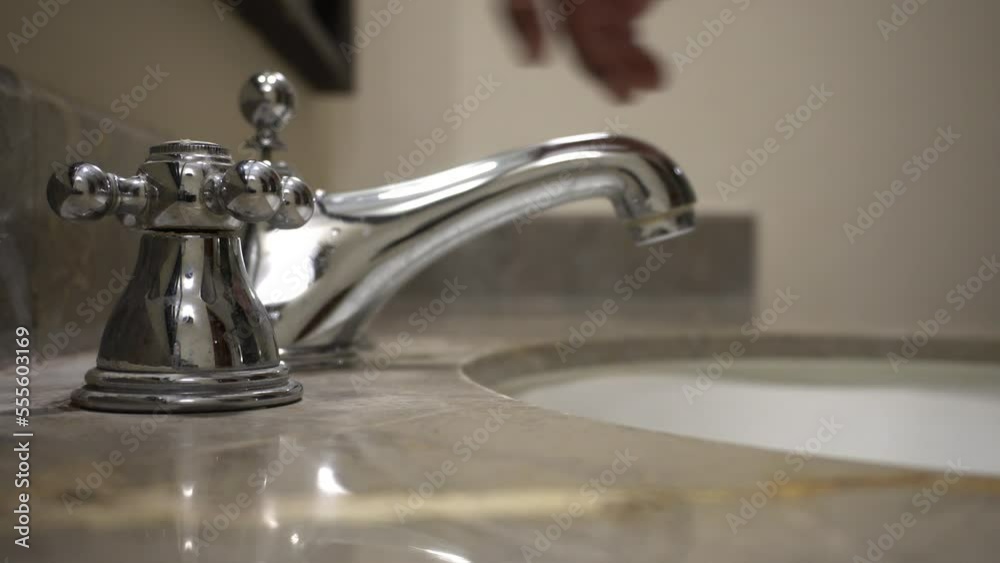 Washing hand in the washbasin to reduce germs. healthcare and medical Washing hand in the washbasin to reduce germs. healthcare and medical