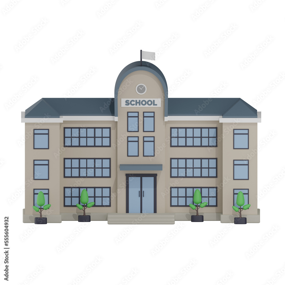 School Building 18  3D Illustration