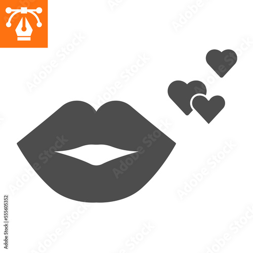 Lips solid icon, glyph style icon for web site or mobile app, love and mouth, kiss vector icon, simple vector illustration, vector graphics with editable strokes.
